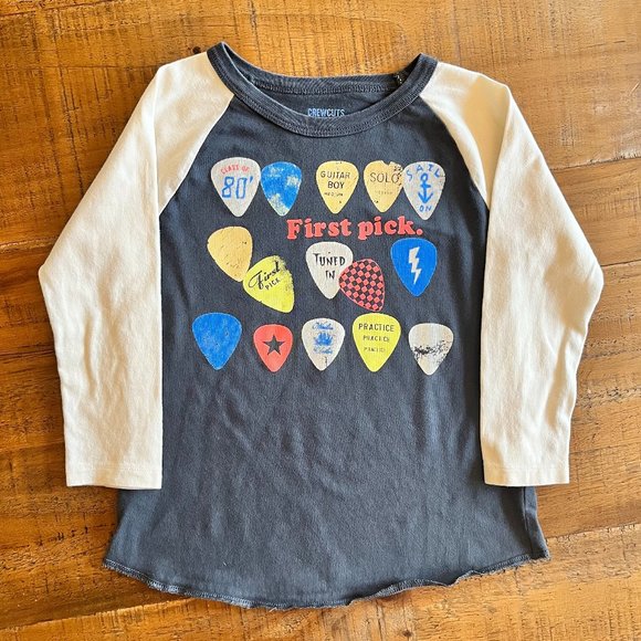 Boys Crewcuts Raglan 3/4 Sleeve Length Shirt Size 6-7 - Picture 1 of 3